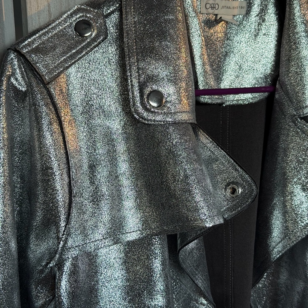 Cato Shimmering Silver Jacket - Picture 3 of 7